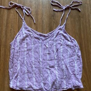 AE Light purple and White Striped Lightweight Tank Top with tie straps, Size M